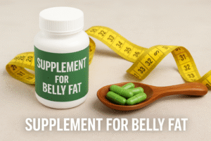 Supplement for Belly Fat – natural capsules with measuring tape for weight loss