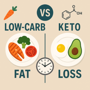 Low-Carb vs Keto for Fat Loss diet comparison image